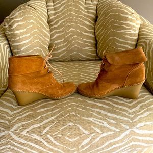 Bettye Muller suede wedge booties